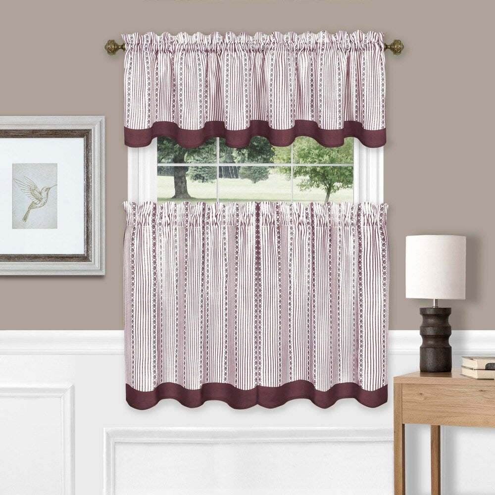 Porch & Den Lynnridge Window Curtain Tier Pair and Valance Set