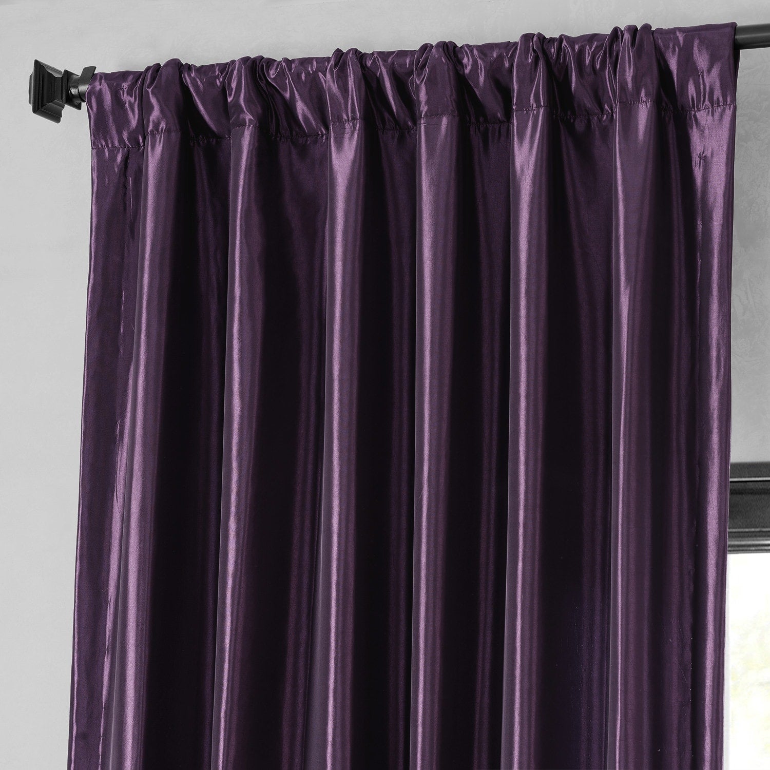 Exclusive Fabric Blackout Faux Silk Taffeta Curtain (1 Panel)