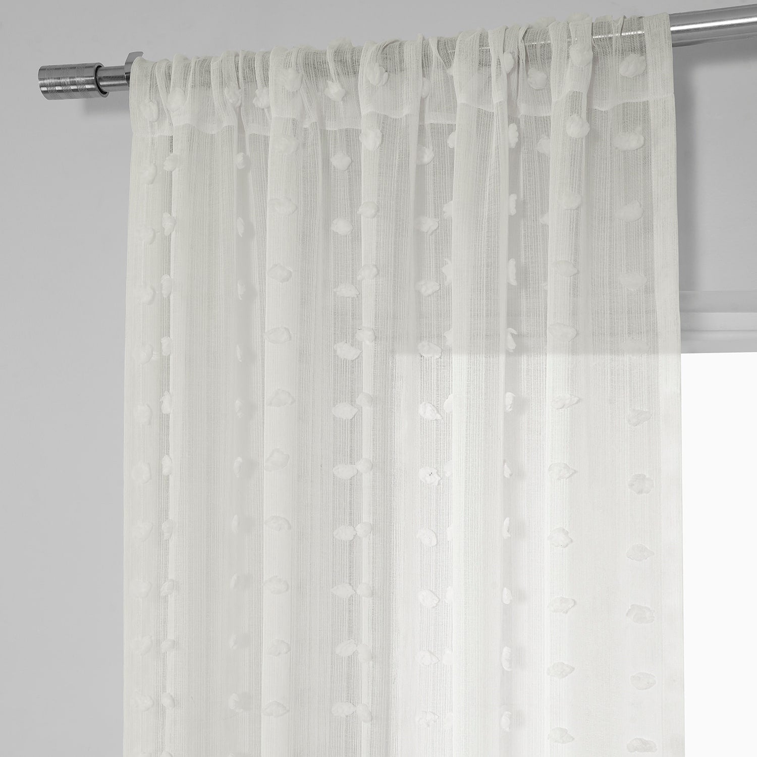 Exclusive Fabrics Strasbourg Dot Patterned Faux Linen Sheer Curtain (1 Panel)