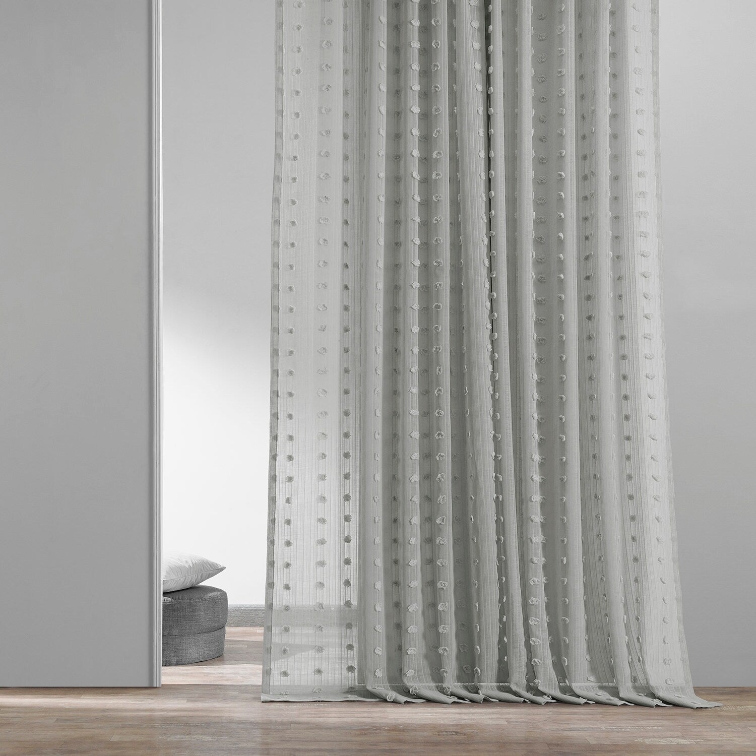 Exclusive Fabrics Strasbourg Dot Patterned Faux Linen Sheer Curtain (1 Panel)