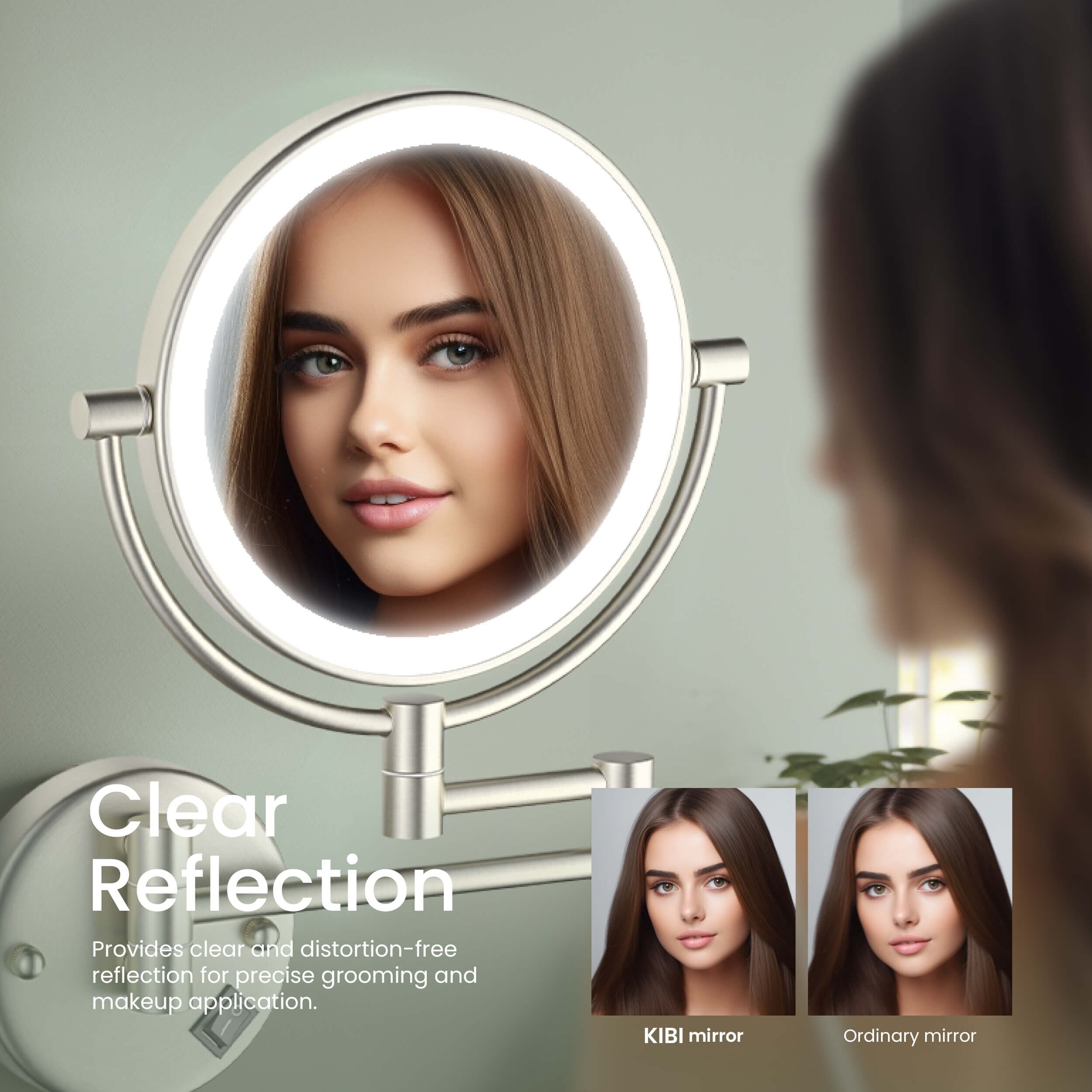 Circular LED Wall Mount Magnifying Make Up Mirror