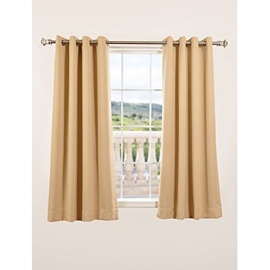 Exclusive Fabrics Room Darkening Grommet Curtain Panel Pair 63 Inches Long (2 Panels)