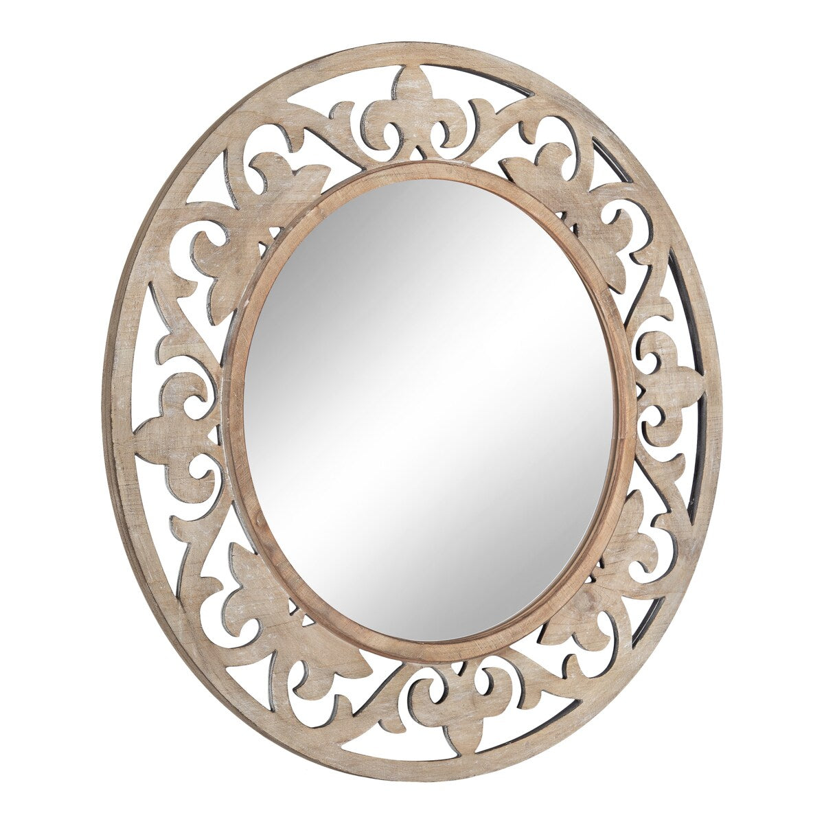 Kate and Laurel Shovali Rustic Round Mirror