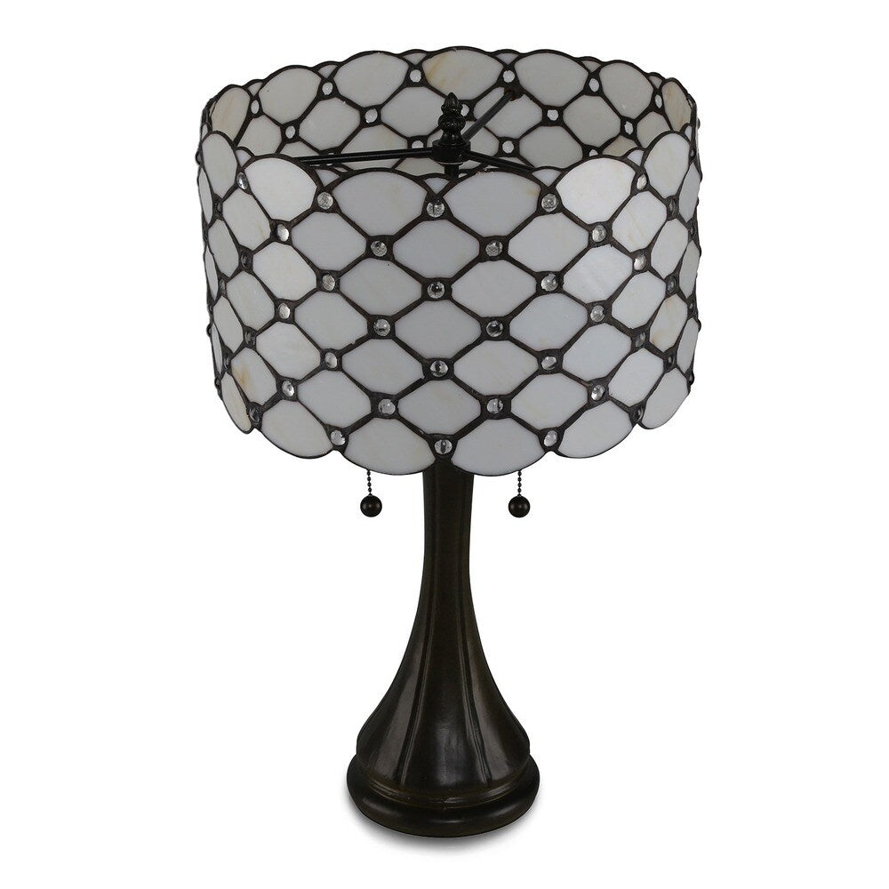 Tiffany-style 2-light Jeweled Table Lamp