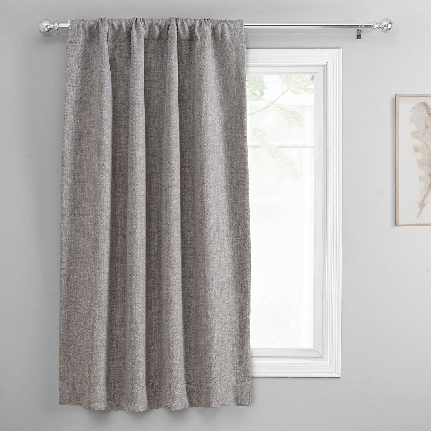 Exclusive Fabrics Faux Linen Room Darkening Tie-Up Window Shade (1 Panel)