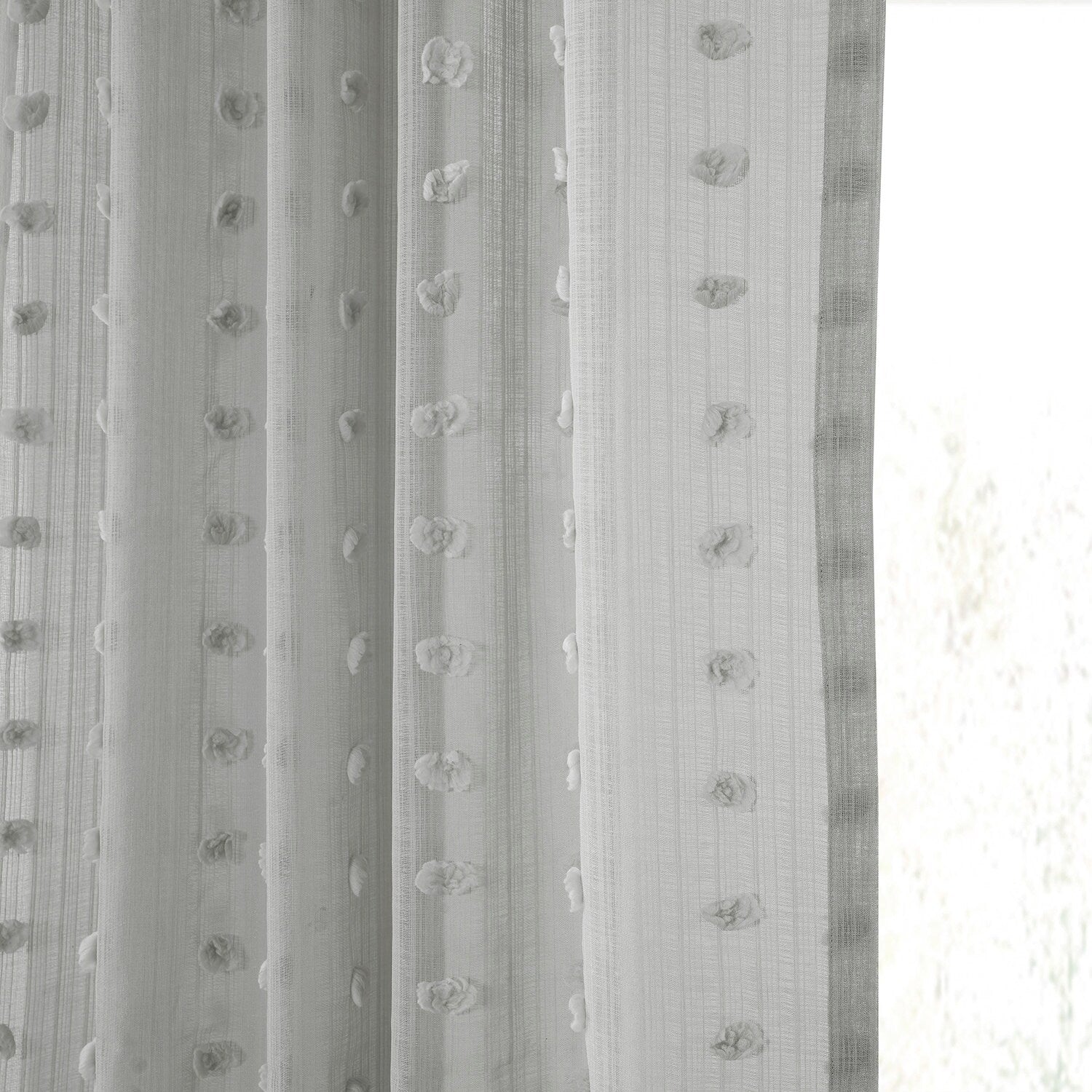 Exclusive Fabrics Strasbourg Dot Patterned Faux Linen Sheer Curtain (1 Panel)