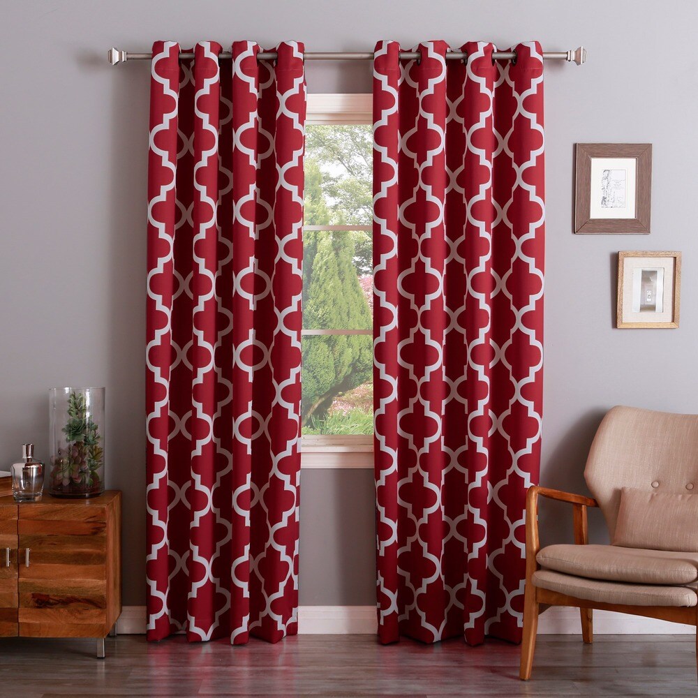 Aurora Home Moroccan Tile Room Darkening Grommet Top 84-inch Curtain Panel Pair - 52 x 84