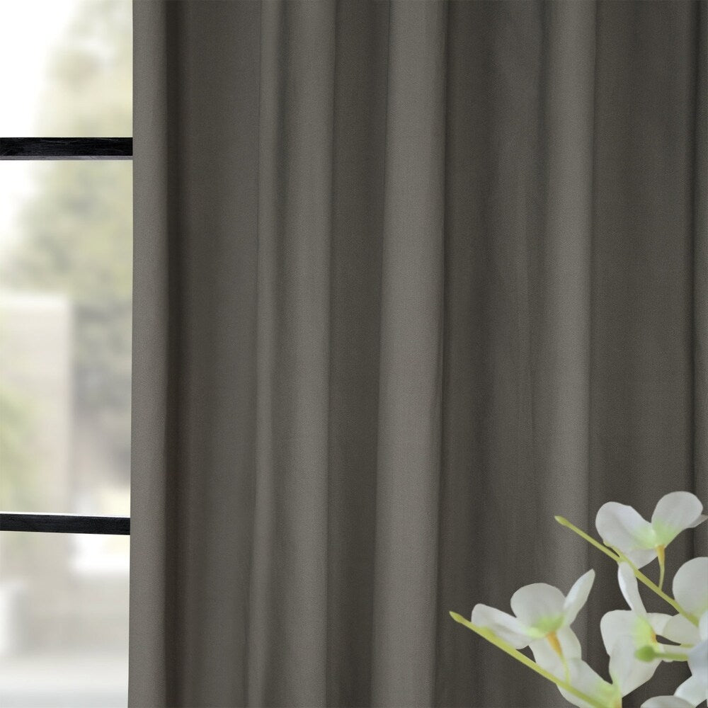 Exclusive Fabrics Solid Cotton Pleated Curtain (1 Panel)