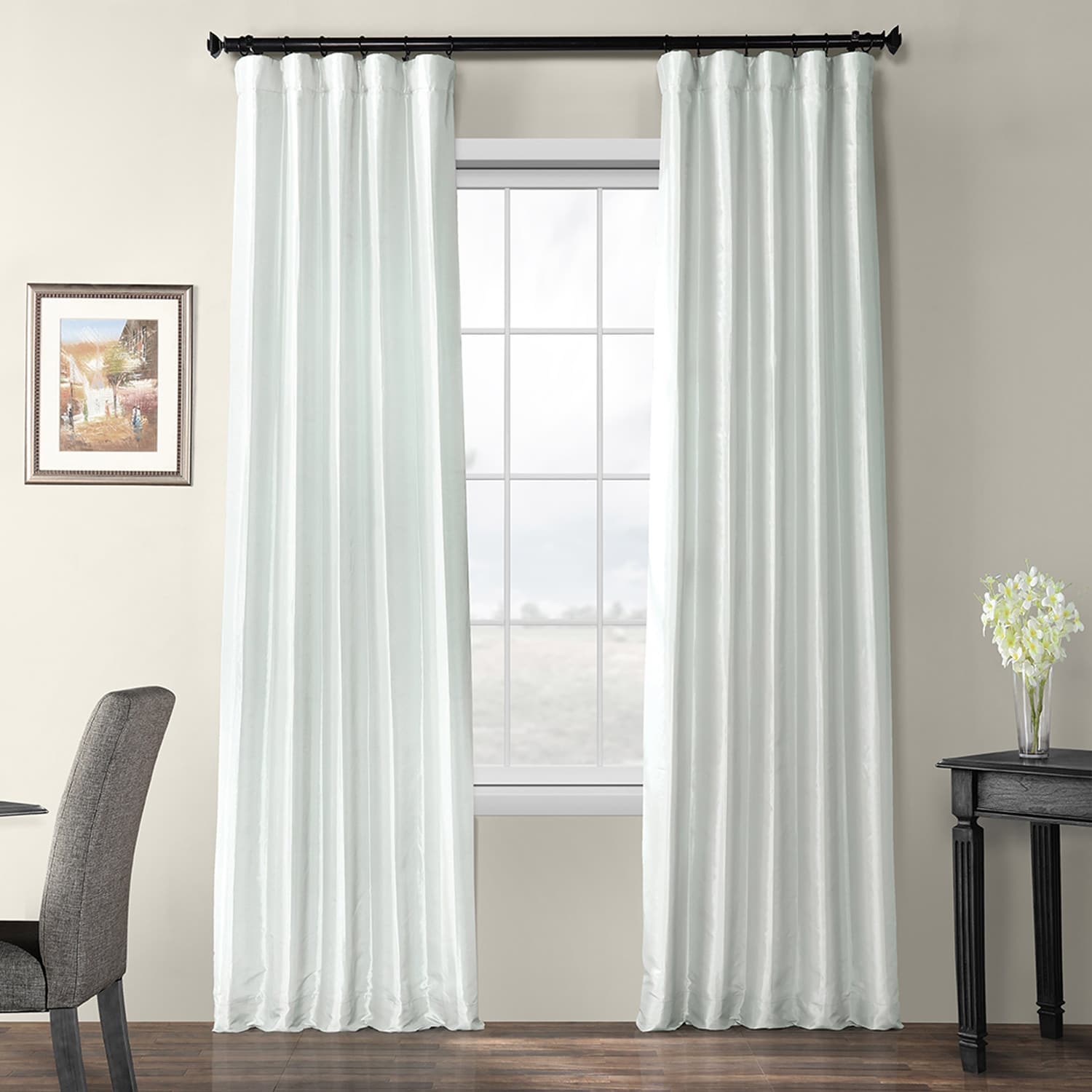 Exclusive Fabric Blackout Faux Silk Taffeta Curtain (1 Panel)