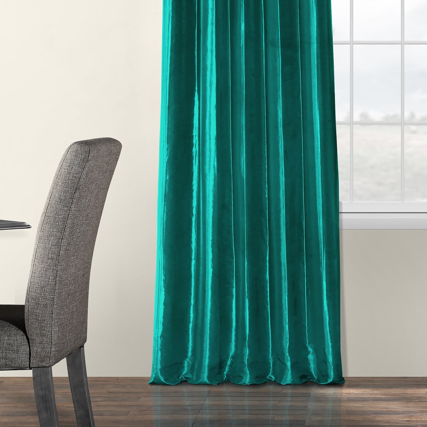 Exclusive Fabric Blackout Faux Silk Taffeta Curtain (1 Panel)