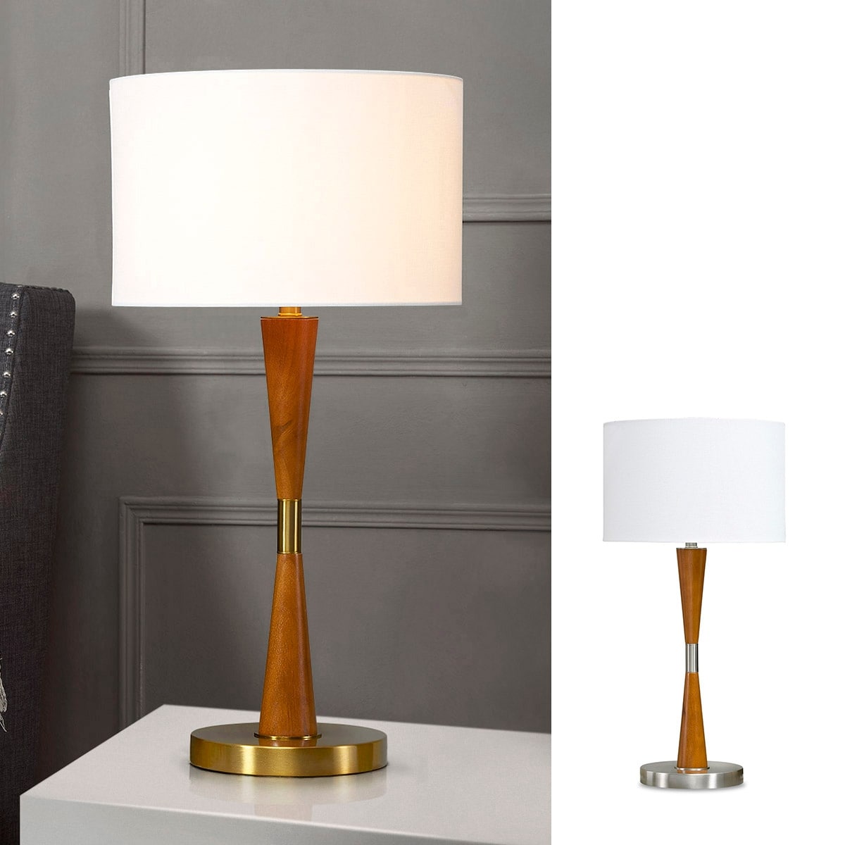 HOMEGLAM Century 28H Wood Table Lamp