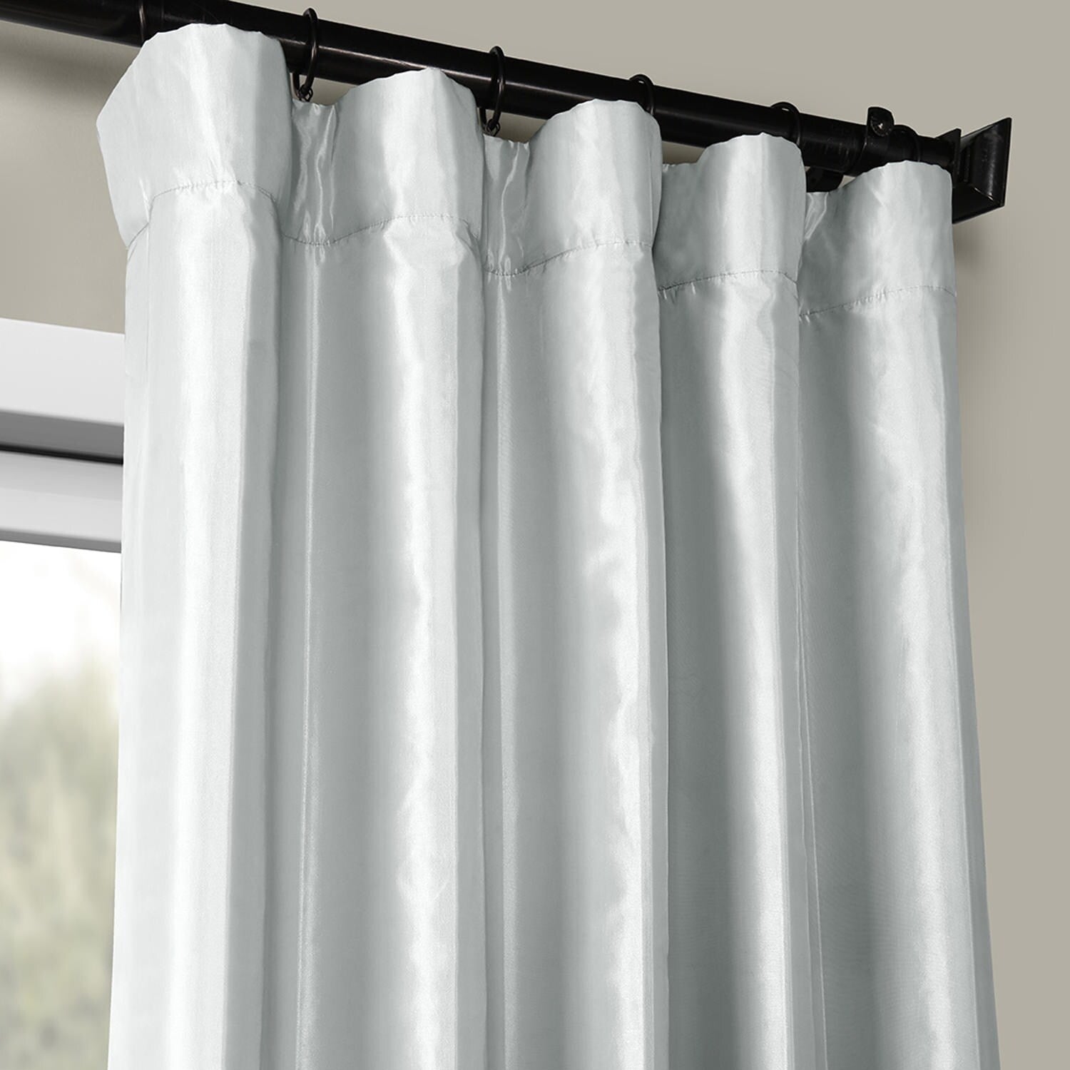 Exclusive Fabric Blackout Faux Silk Taffeta Curtain (1 Panel)