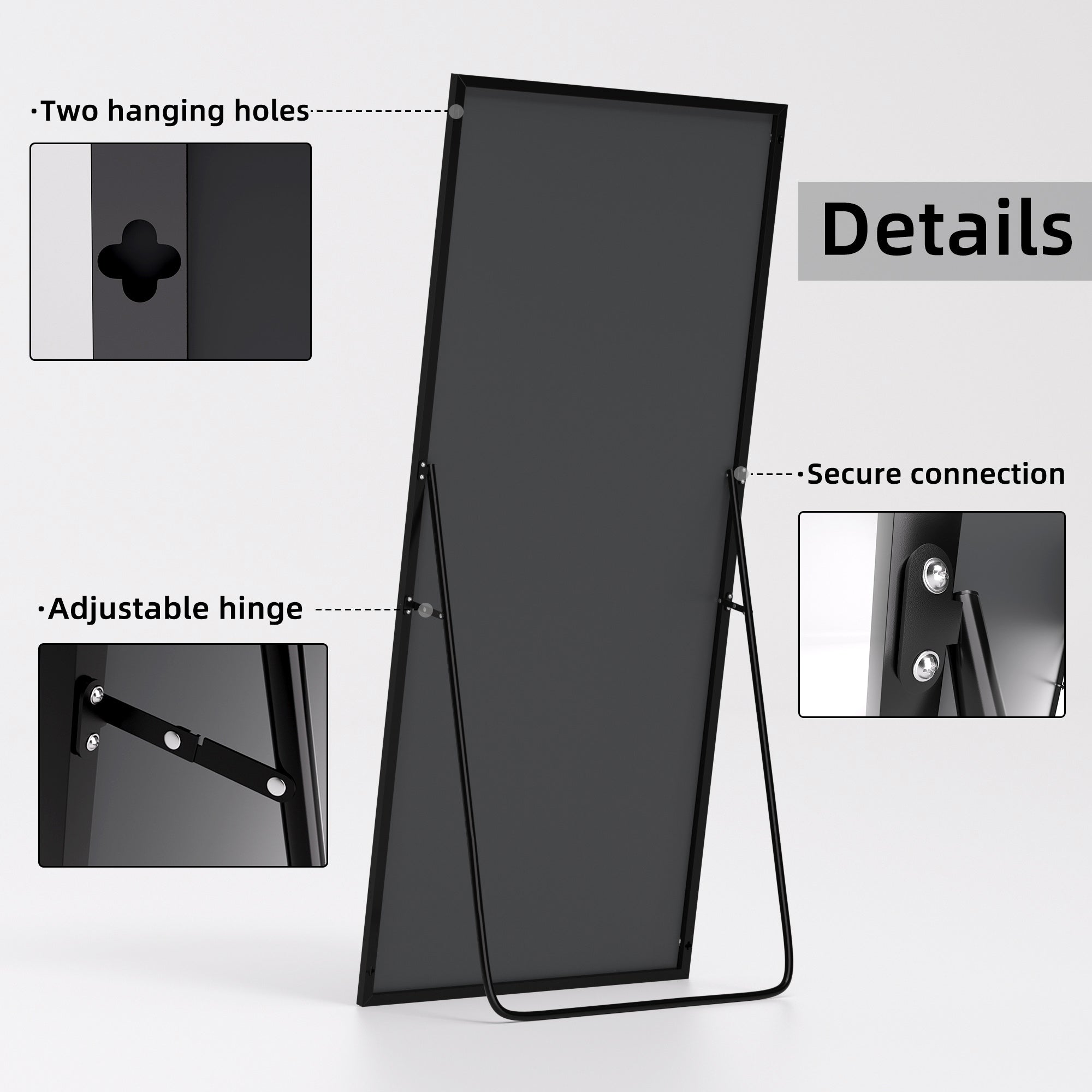 Modern Oversized Aluminum Alloy Full-Length Floor Mirror - 79*35