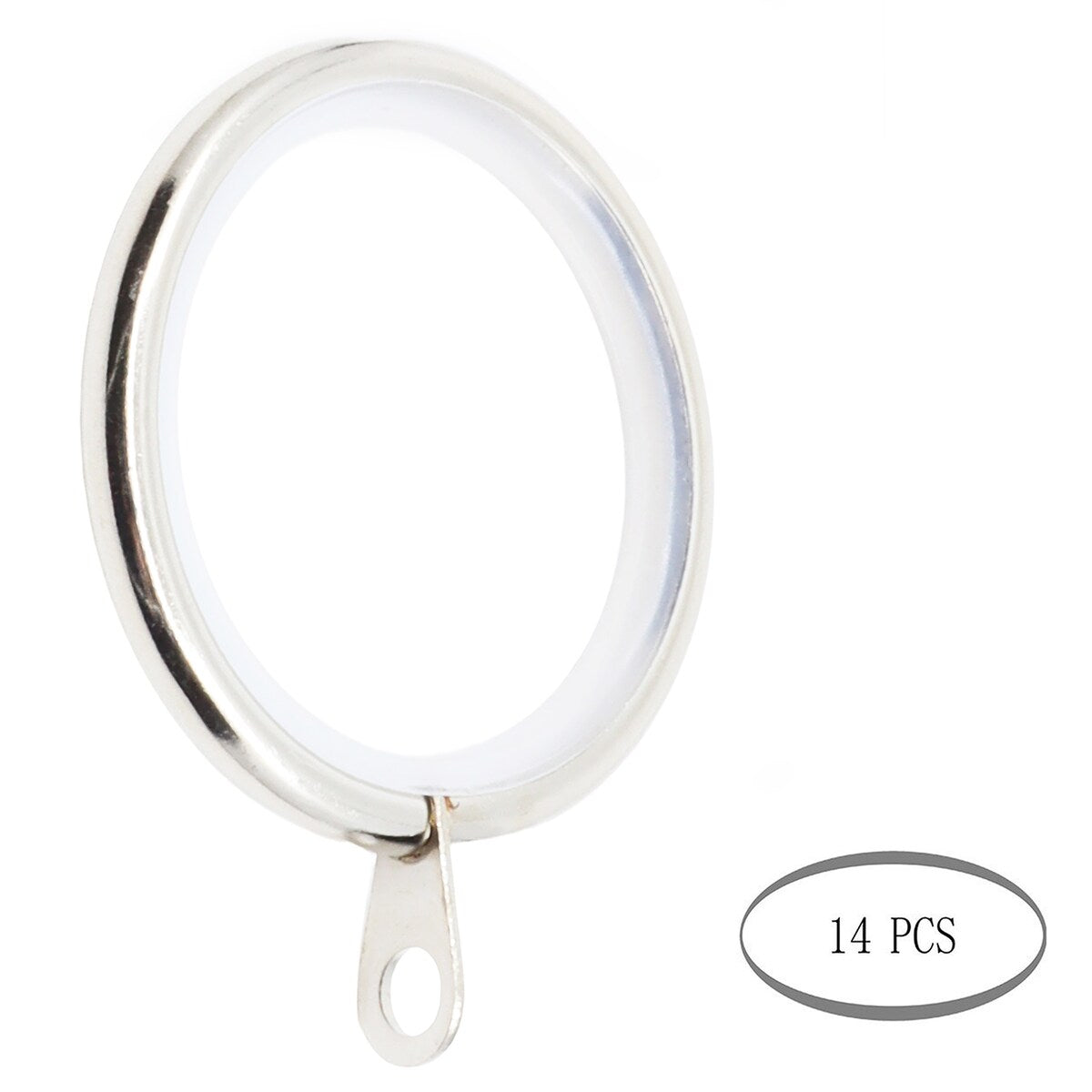 Meriville 1.5-Inch Inner Diameter Metal Curtain Rings with Eyelets and inserts