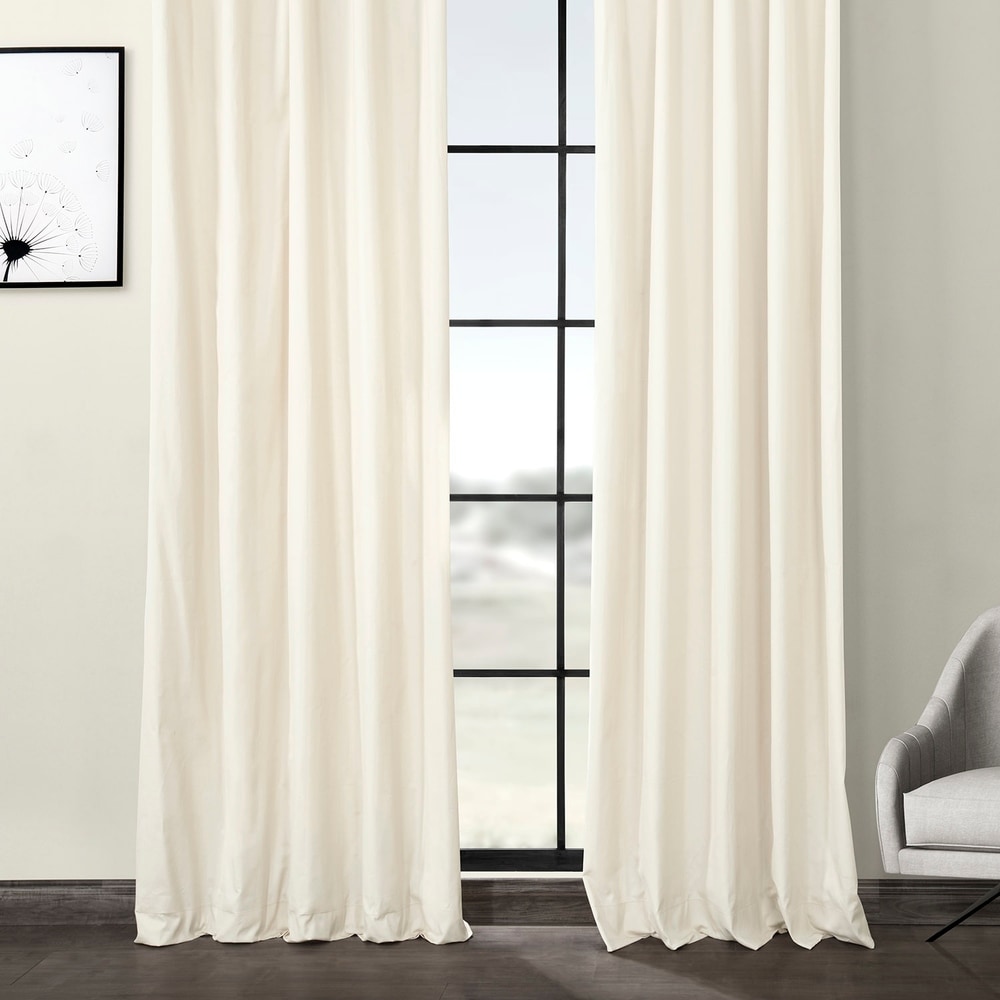 Exclusive Fabrics Solid Cotton Pleated Curtain (1 Panel)