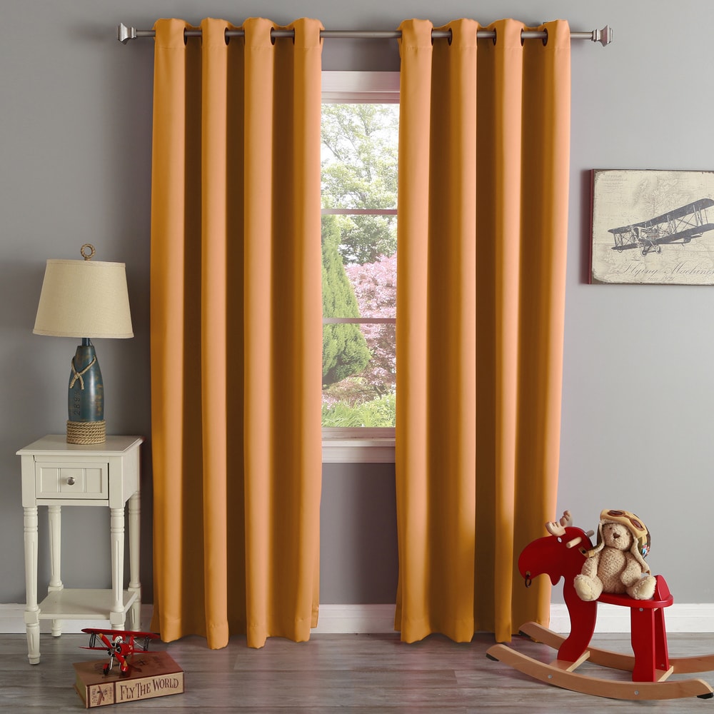 Aurora Home Grommet Top Thermal Insulated 96-inch Blackout Curtain Panel Pair - 52 x 96 - 52 x 96