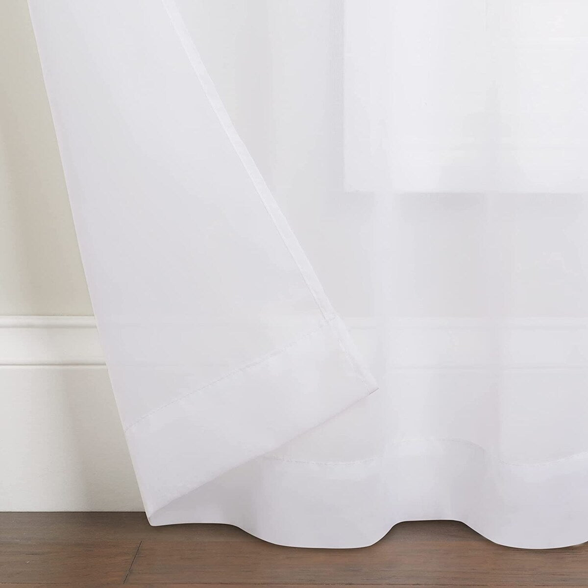 Eclipse Calia Modern Sheer Voile Light Filtering Grommet Curtains (2 Panels)