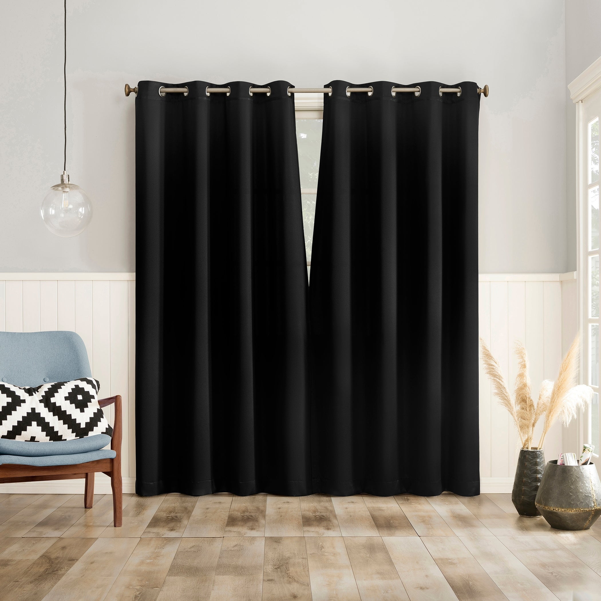 No. 918 Brandon 2-pack Magnetic Closure Room Darkening Grommet 2-Piece Curtain Panel Pair