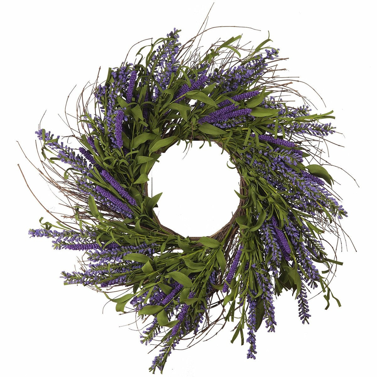 24 Mixed Artificial Lavender Flower Wreath for Front Door Home Wall Wedding Festival Farmhouse Holiday Decor