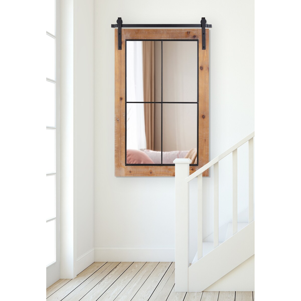 Kate and Laurel Cates Windowpane Framed Wall Mirror