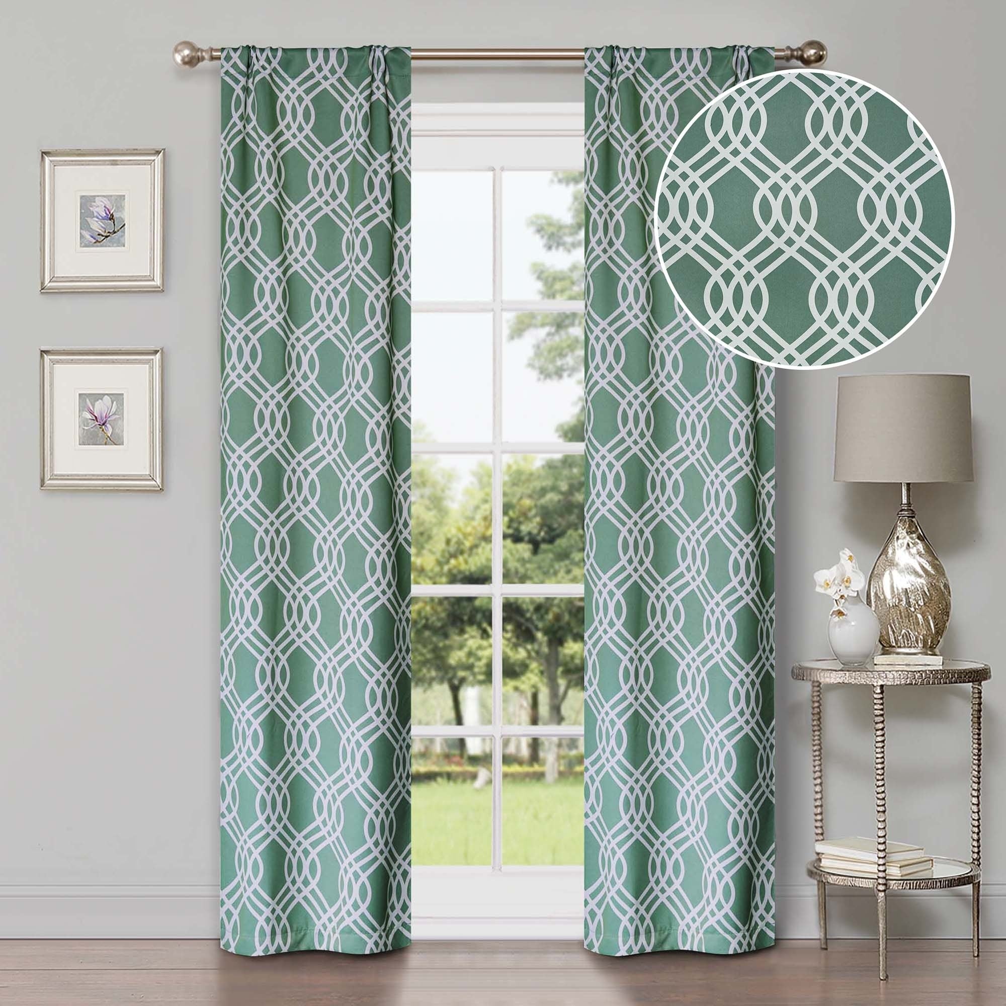 Superior Ribbon Washable Room Darkening Curtains, Set of 2 Panels