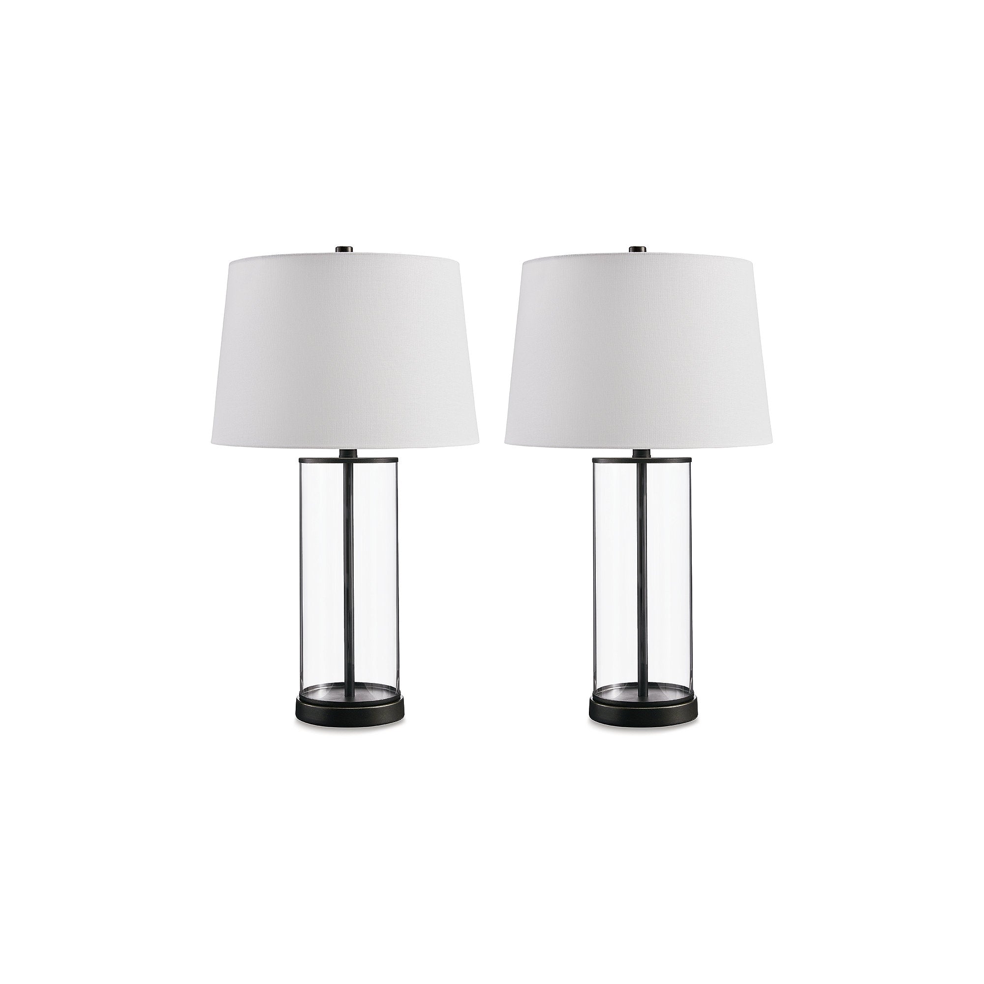 Signature Design by Ashley Wilmburgh Clear/Bronze Finish Table Lamp (Set of 2) - 15W x 15D x 26H