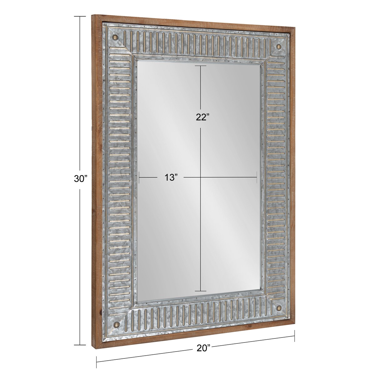 Kate and Laurel Deely Wood and Metal Wall Mirror