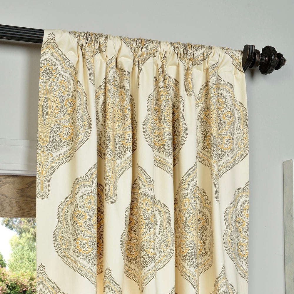 Exclusive Fabrics Arabesque Printed Cotton Twill Curtain (1 Panel)