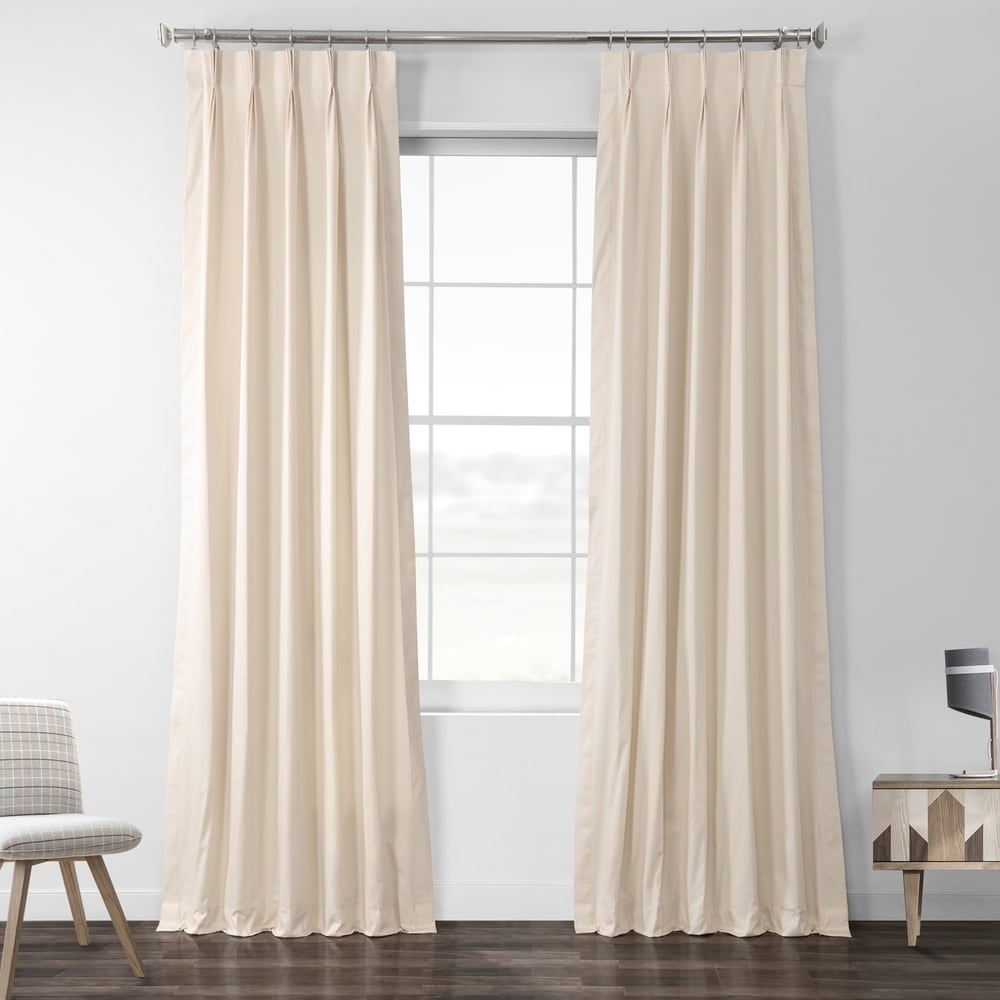 Exclusive Fabrics Solid Cotton Pleated Curtain (1 Panel)