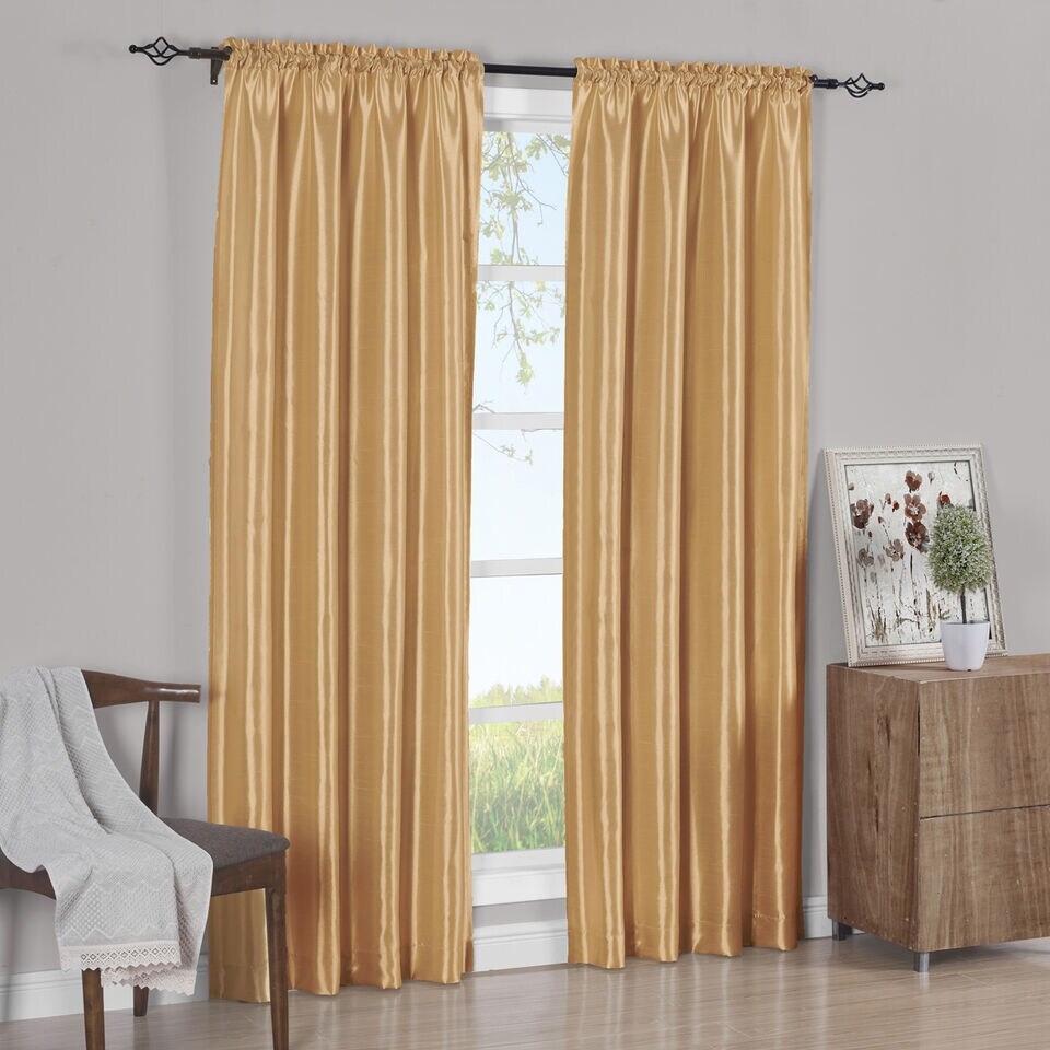 2Pcs Elegant Silk Curtain Panels 42x108 Inch