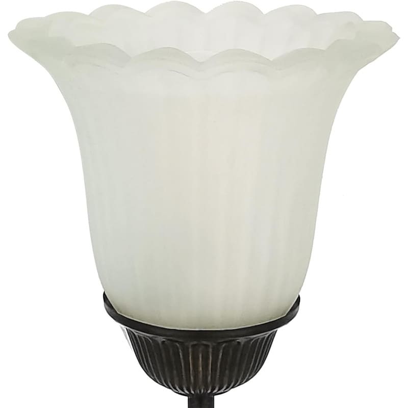 Vintage glass shade table lamp, 3 way dimmable bedside lamp. - 6D x 6W x 18.5H