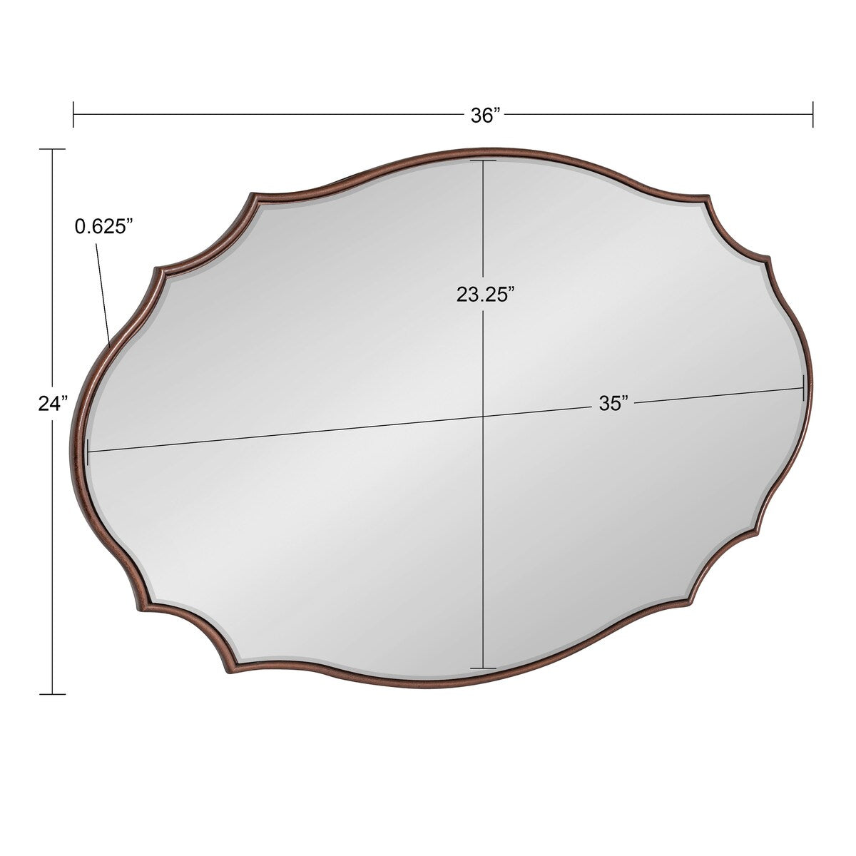 Kate and Laurel Leanna Scalloped Oval Wall Mirror