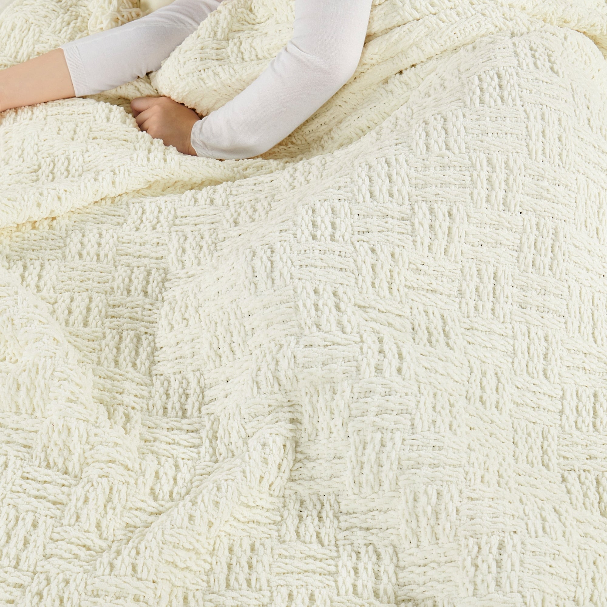 Cable Knitted Couch Cover Throw Blanket