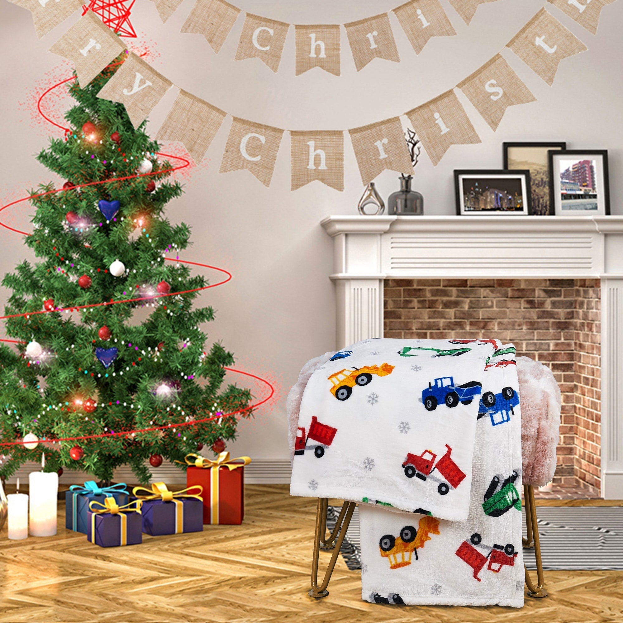 Christmas Flannel Fleece Throw Blanket 50x60