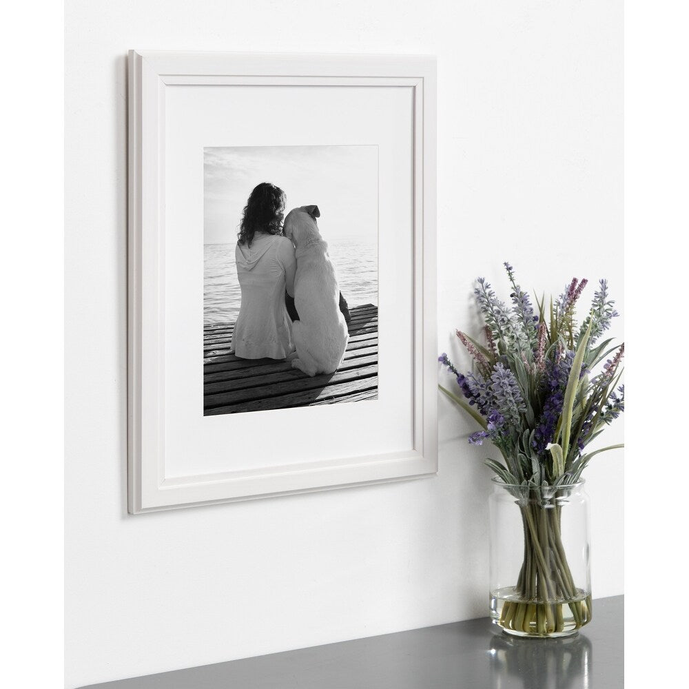 DesignOvation Kieva 11x14 matted to 8x10 Wood Picture Frame, Set of 4