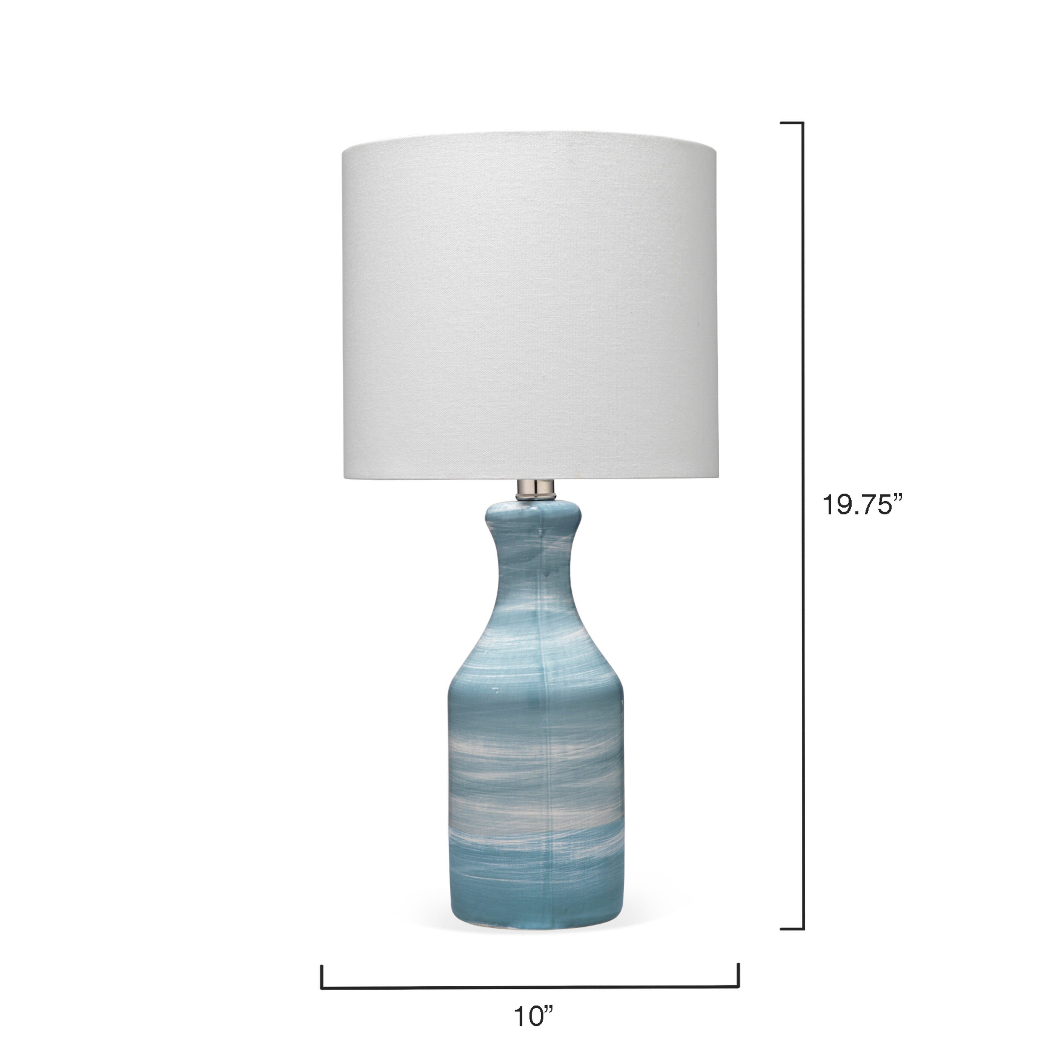 Alden Décor Lily Ceramic Table Lamp, Blue