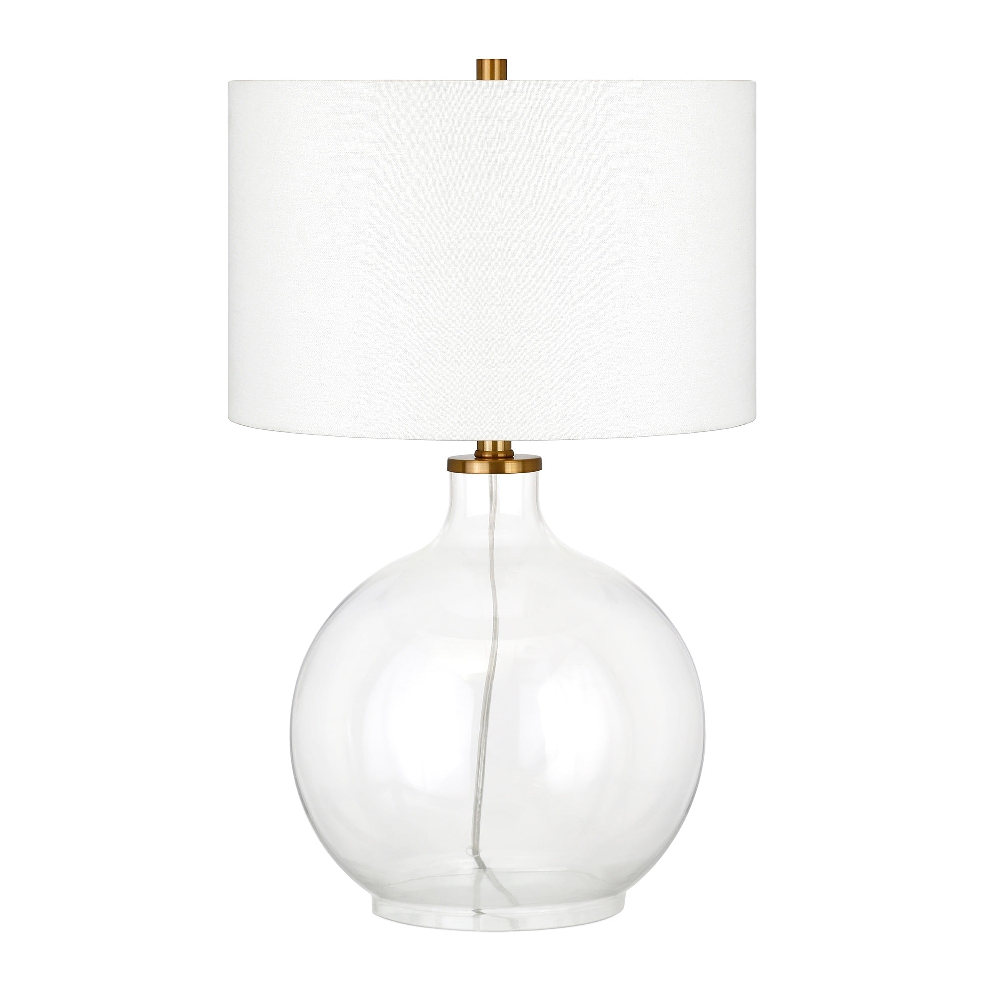 Laelia Clear Glass Table Lamp with Brass Accents