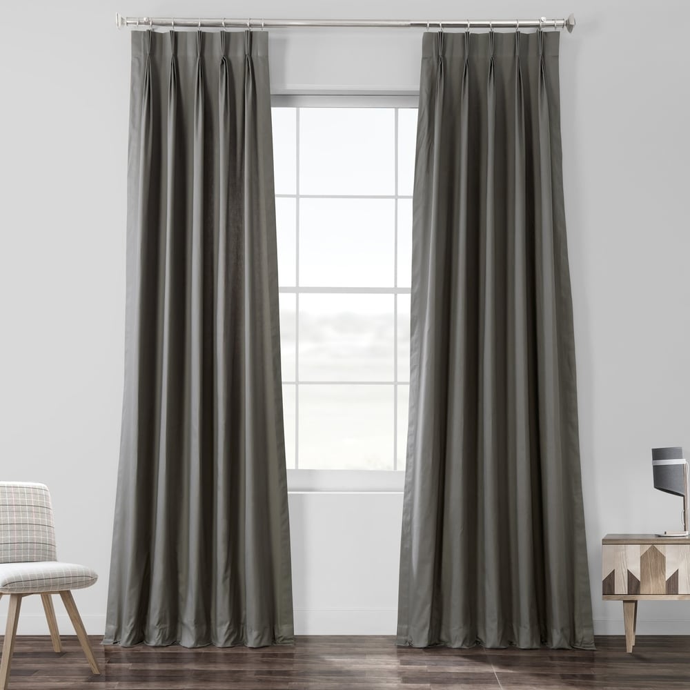 Exclusive Fabrics Solid Cotton Pleated Curtain (1 Panel)