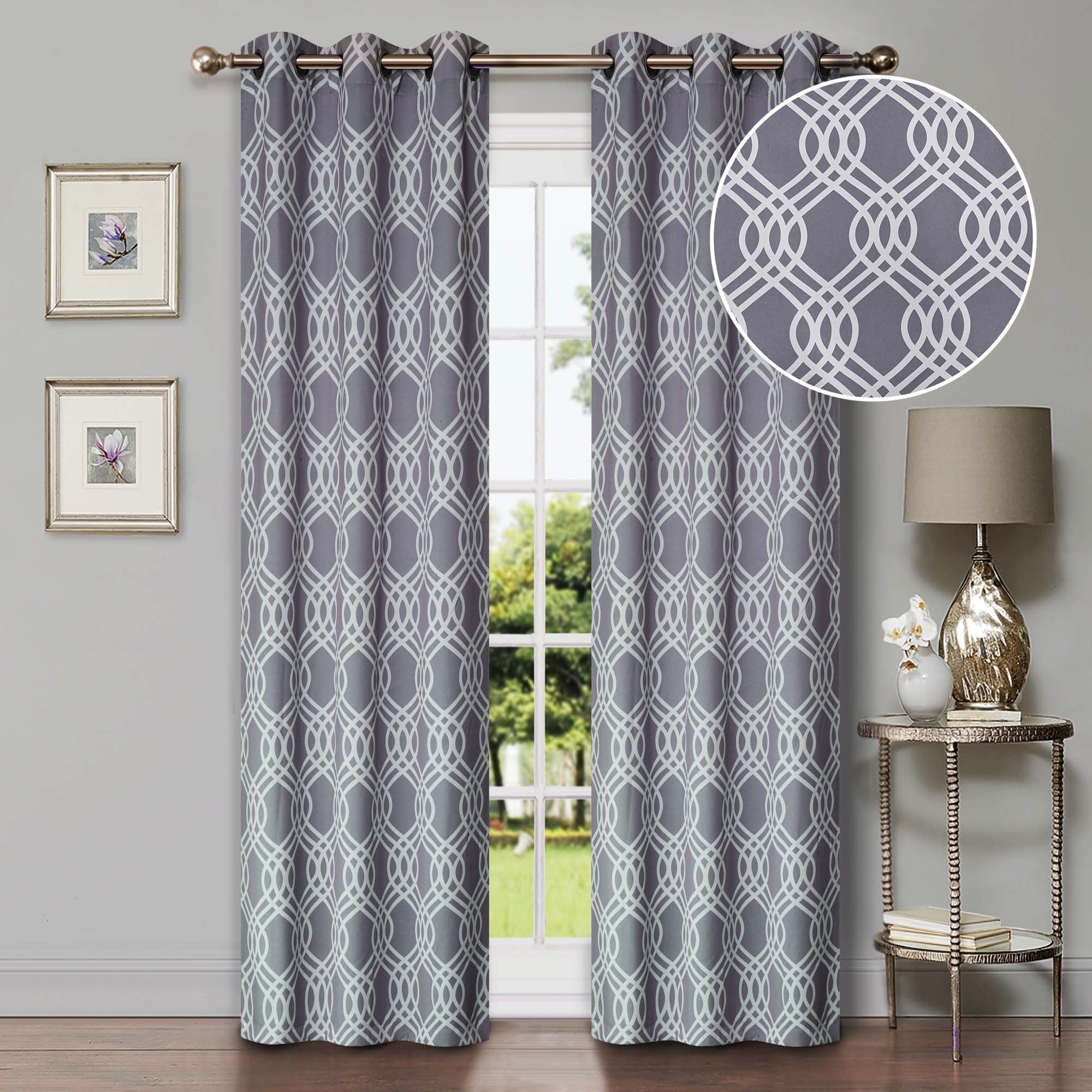 Superior Ribbon Washable Room Darkening Curtains, Set of 2 Panels