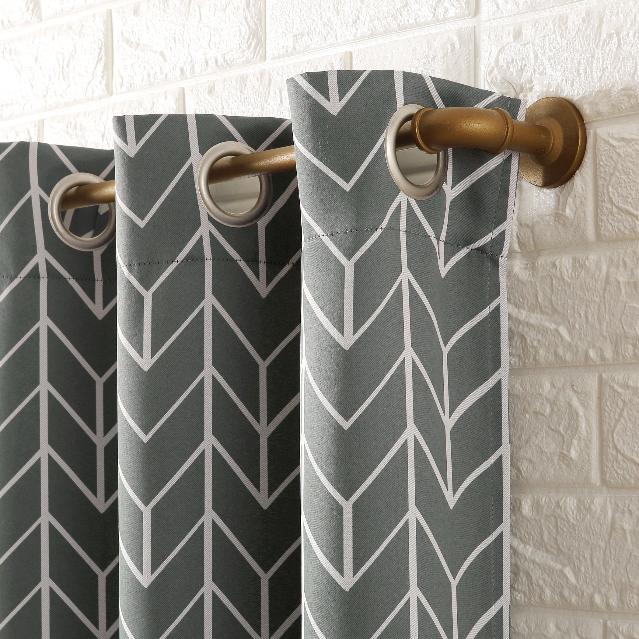 Sun Zero Kenwood Chevron Blackout Grommet Curtain Panel, Single Panel