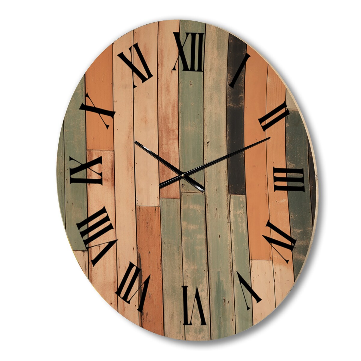 Designart Vertical Elegance Minimal Retrovisions II Abstract Midcentury Oversized Wood Wall Clock