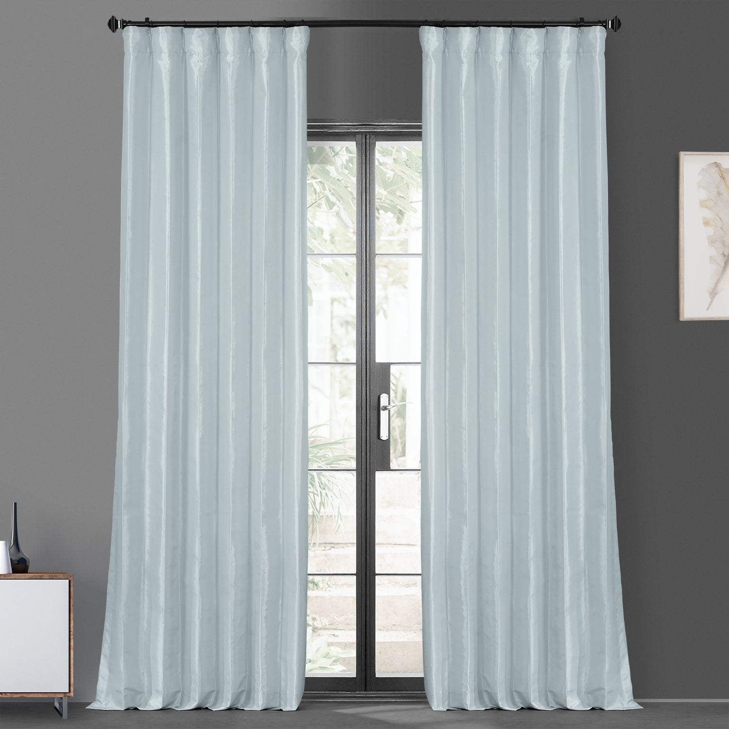 Exclusive Fabric Blackout Faux Silk Taffeta Curtain (1 Panel)