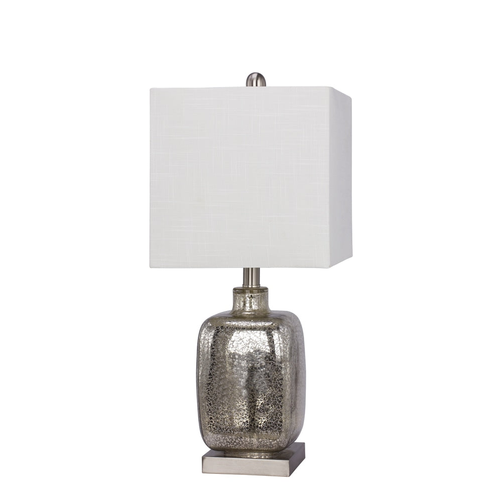 22 Glass & Metal Table Lamp in Silver