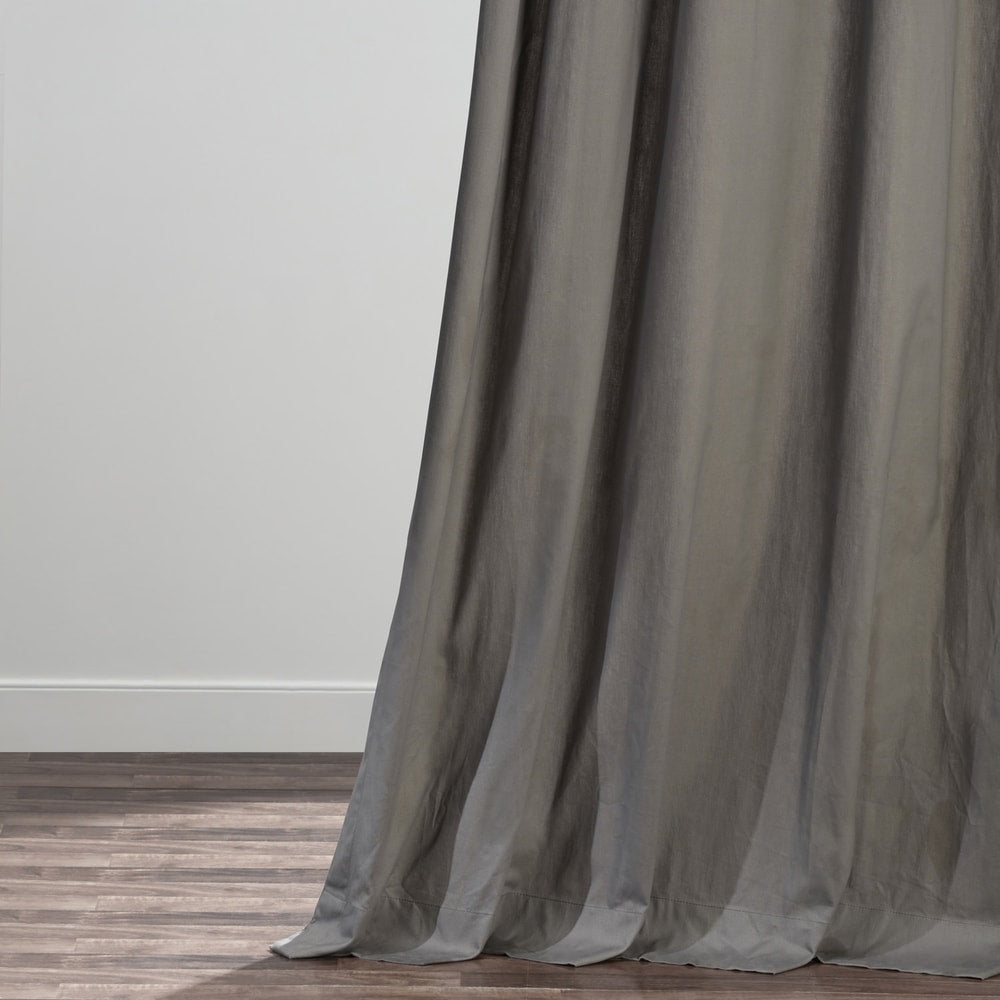 Exclusive Fabrics Solid Cotton Pleated Curtain (1 Panel)