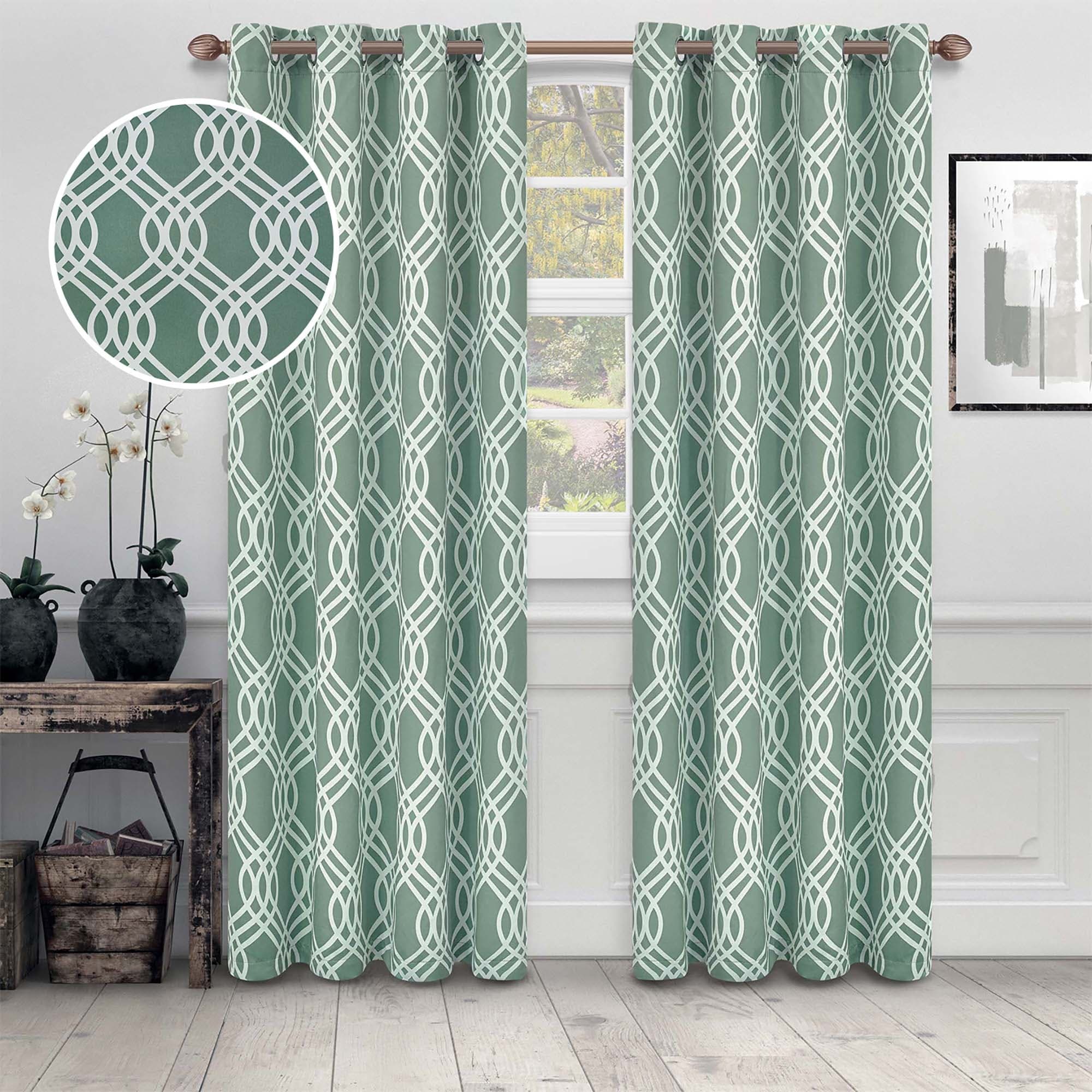 Superior Ribbon Washable Room Darkening Curtains, Set of 2 Panels