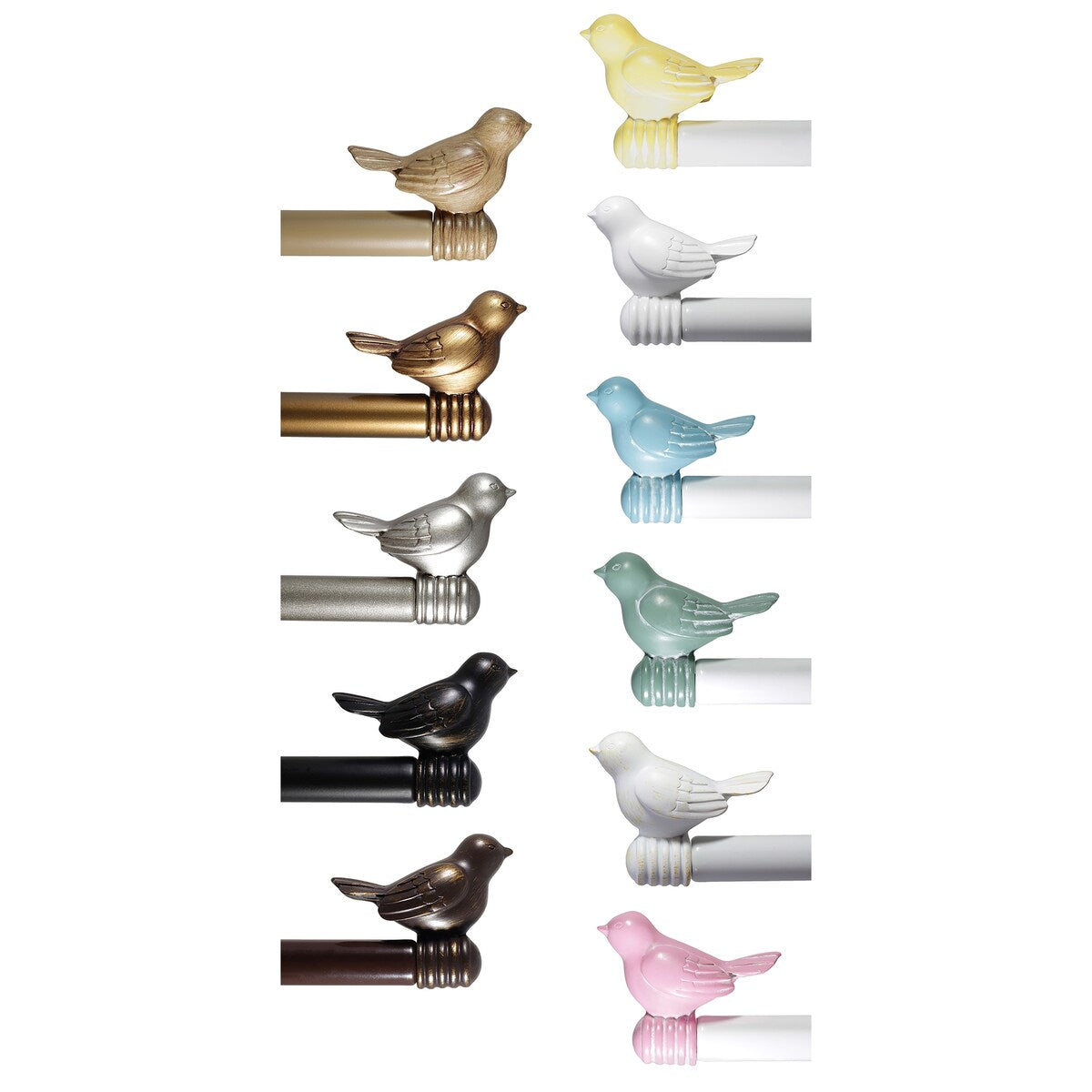 Cute Bird Finial Adjustable Decorative Designer Curtain Rod