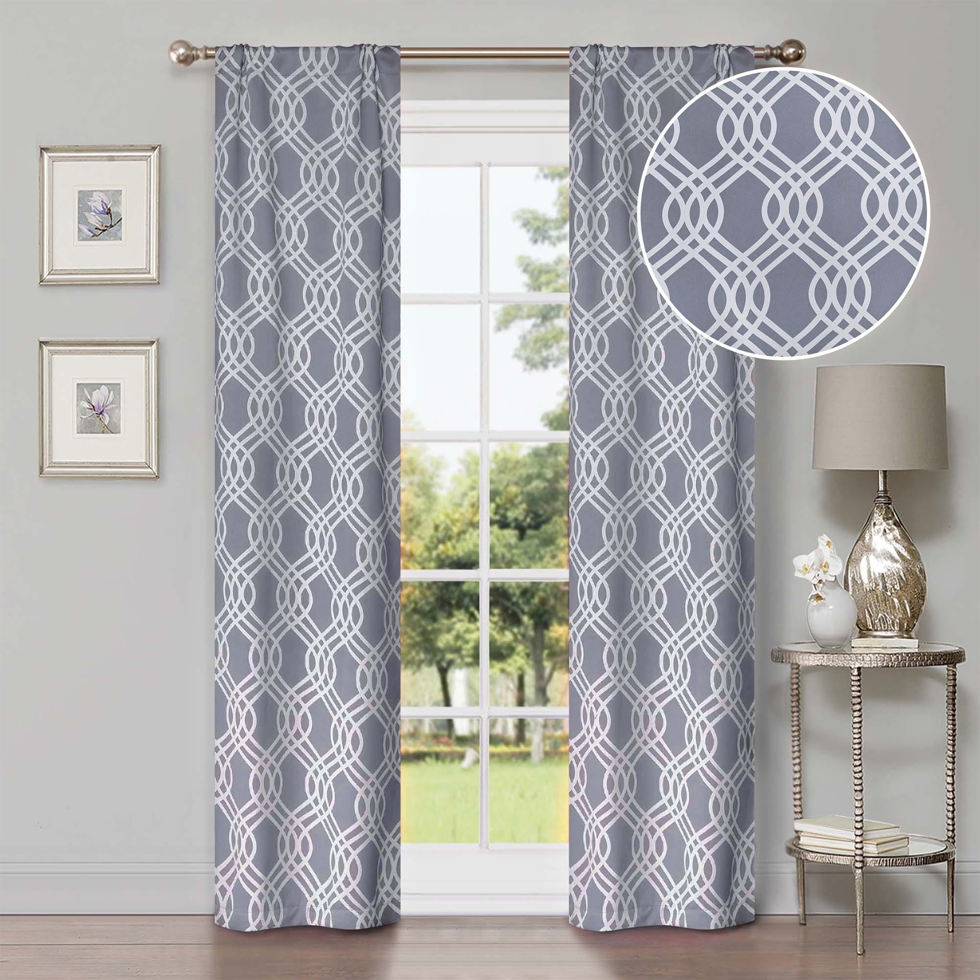 Superior Ribbon Washable Room Darkening Curtains, Set of 2 Panels