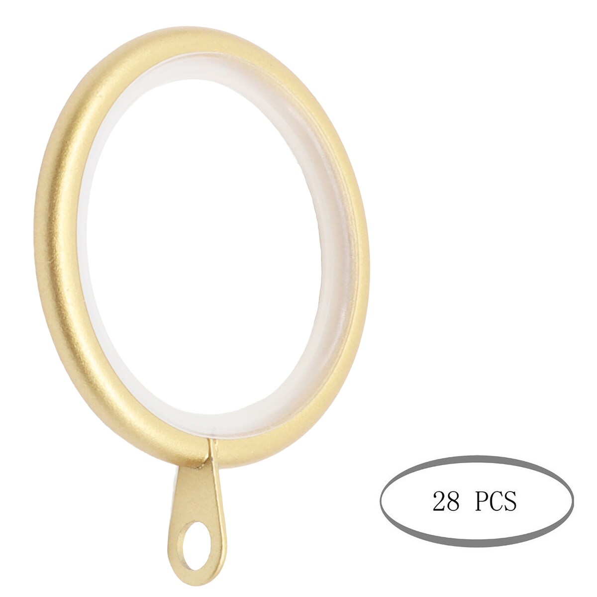 Meriville 1.5-Inch Inner Diameter Metal Curtain Rings with Eyelets and inserts