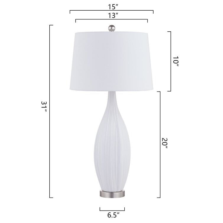 31 Standard White Porcelain Table Lamp Set (Set Of 2) (Set of 2)