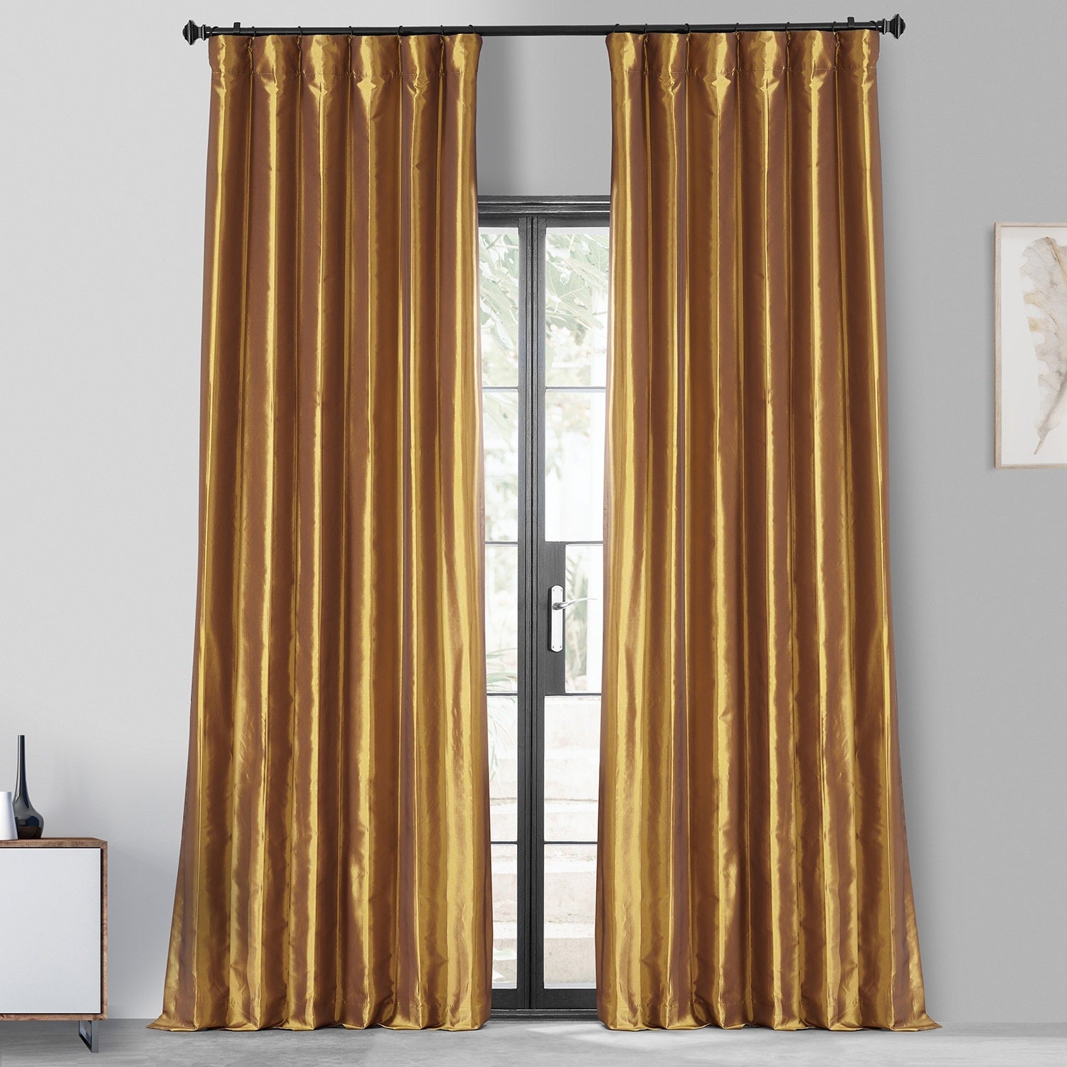 Exclusive Fabric Blackout Faux Silk Taffeta Curtain (1 Panel)